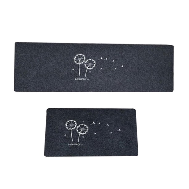 Tapete de cocina antideslizante de 2 piezas con revestimiento de goma, diseño sencillo (gris) Diente de león