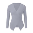 thumbnail image 7 of QASIEATN Sweaters for Graceful Ladies Fashion, Fashion V Neck Long Sleeve Solid Color Pullover Sweater Knitting Top, Womens Fall Tops, 7 of 7
