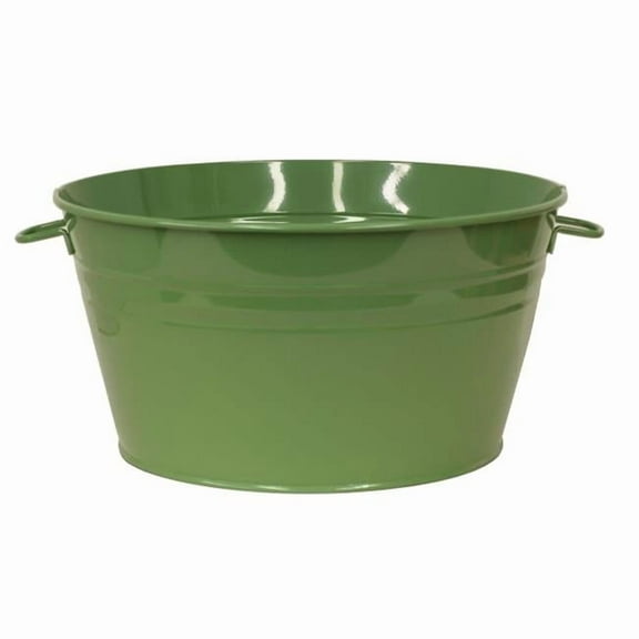 Houston International Trading 6085E SA 6085E SA Enameled Galvanized Steel Planter / Tub, Sage