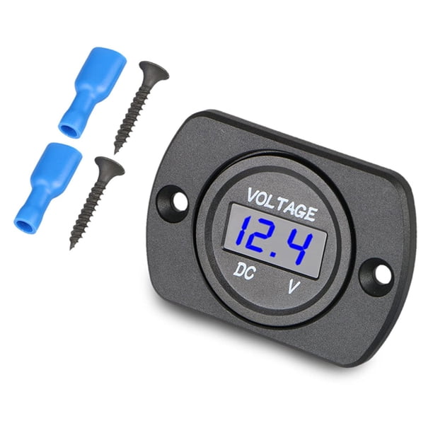 Voltímetro de plástico para automóviles, pantalla Digital, montaje en Panel preperforado, medidor de voltaje de cobre Interior, calibre para Paneles de instrumentos para automóviles Luz azul Scienceny VI015881-01B