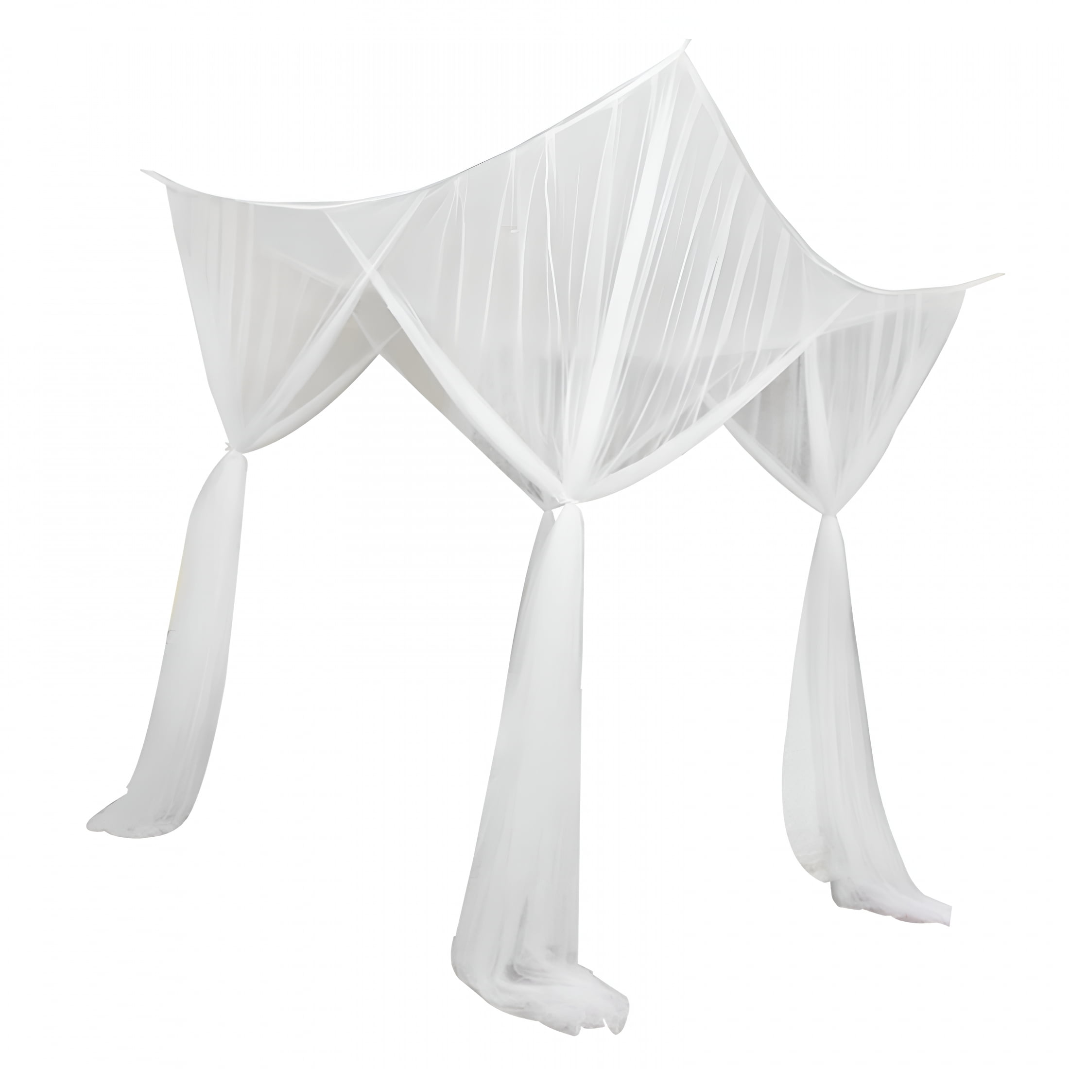 AUQ 2026 New 4 Corner Post Canopy Bed Curtain Bed Drape Hanging Bed Valance Netting for Women White for Bedroom, Bed Decor, Relaxation, Sleep, Romantic Setting.