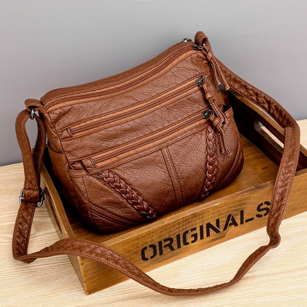 Brown messenger bag hot sale women's
