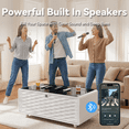 thumbnail image 5 of LIVTAB Smart Coffee Table, 23" D x 41.5" W x 18.2" H, Living Room Table with Built in Fridge and Speakers, Smart Table with 15W Wireless Charging, USB Chargers and 110V Outlets, White, 5 of 8