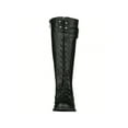 thumbnail image 3 of Women's Knee High Riding Boot Lace Up Boot Fashionable Buckle Wide Calf Knee High Combat Boot, 3 of 5