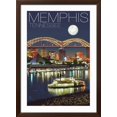 thumbnail image 2 of Art.com Memphis, Tennessee - Memphis Skyline at Night Art Print by Lantern Press, Brown Frame Wall Art, 32" x 44", 2 of 5