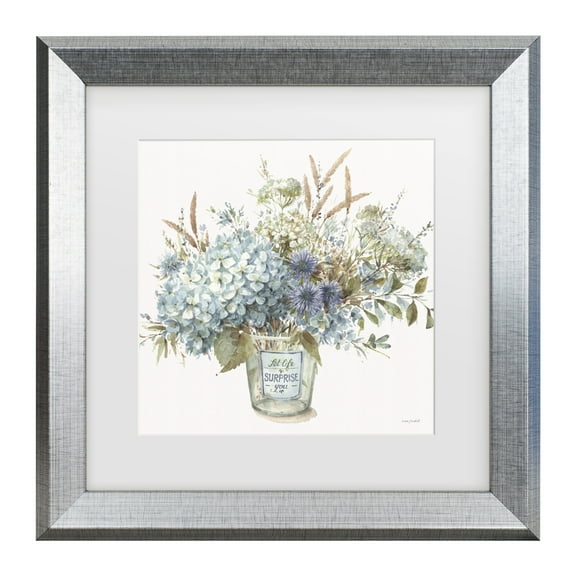 Lisa Audit 'Bohemian Blue 02 Square' Matted Framed Art