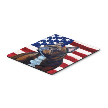 USA American Flag with French Bulldog Mouse Pad, Hot Pad or Trivet