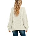 thumbnail image 3 of Womens Chunky Cable Knit Cardigan Sweaters Open Front Long Sleeve Slouchy Fall Outwear Coats, 3XL, 3 of 6