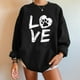 thumbnail image 4 of Sudadera Para Mujer Sudaderas de Otoño Estampado de Calavera Suelto Cuello Redondo Manga Larga Sudadera de Gran Tamaño de Lana Odeerbi  ODB171483, 4 of 7