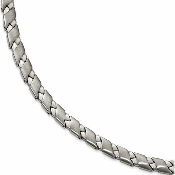 Stainless Steel Brushed And Polished 19In Necklace (19 X 6.5) Made In China -Jewelry By Sweet Pea