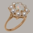 thumbnail image 2 of LBG British Made 9k Rose Gold Natural Opal & Cultured Pearl Womens Promise Ring - 33 size options - Size 7.75, 2 of 5