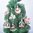 thumbnail image 2 of Vikakiooze Home Decor 12PC Set Of Christmas Ornaments Painted Wooden Angel Elk Christmas Tree Decoration Pendant DIY Ornaments, 2 of 5