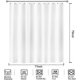thumbnail image 4 of unique Shower Curtain 180x200cm, White Shower Curtain with Magnetic Bottom, Plastic, 4 of 4