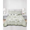 thumbnail image 2 of Twin XL Quilt Bedding Set, Sage Green Floral Reversible Summer Quilt 3 Pieces, Vintage Flowers Botanical Farmhouse Greek Key Lightweight Bedspreads Coverlets with 2 Pillow Shams for All Seasons, 2 of 5