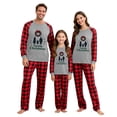 thumbnail image 4 of Xdegoge Family Matching Christmas Pajamas 2 Piece Sets Raglan Long Sleeve Tops and Pants Plaid Pjs Xmas Graphic Holiday Sleepwear Flannel Pjs for Women Soft Pjs for Women Set, 4 of 5