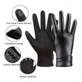 thumbnail image 5 of Grofry 1 Pair Winter Gloves Cold-proof Plush-lined Touch Screen Windproof Faux Leather Gloves, 5 of 8