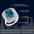 thumbnail image 2 of Gem Stone King 925 Sterling Silver London Blue Topaz Ring for Women (10.10 Cttw, Emerald Cut 14X10MM, Gemstone Birthstone, Available in Size 5, 6, 7, 8, 9), 2 of 6
