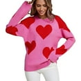thumbnail image 2 of WJHWSX Womens Sweaters,Sweaters for Women,Crew NeCk,Breathable,Solid,Acrylic,Red,S(US:4), 2 of 9