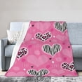 thumbnail image 3 of Pink and Black Zebra Print Flannel Blanket Super Soft Fleece Zebra Print Loves Blanket 50x40, 3 of 6