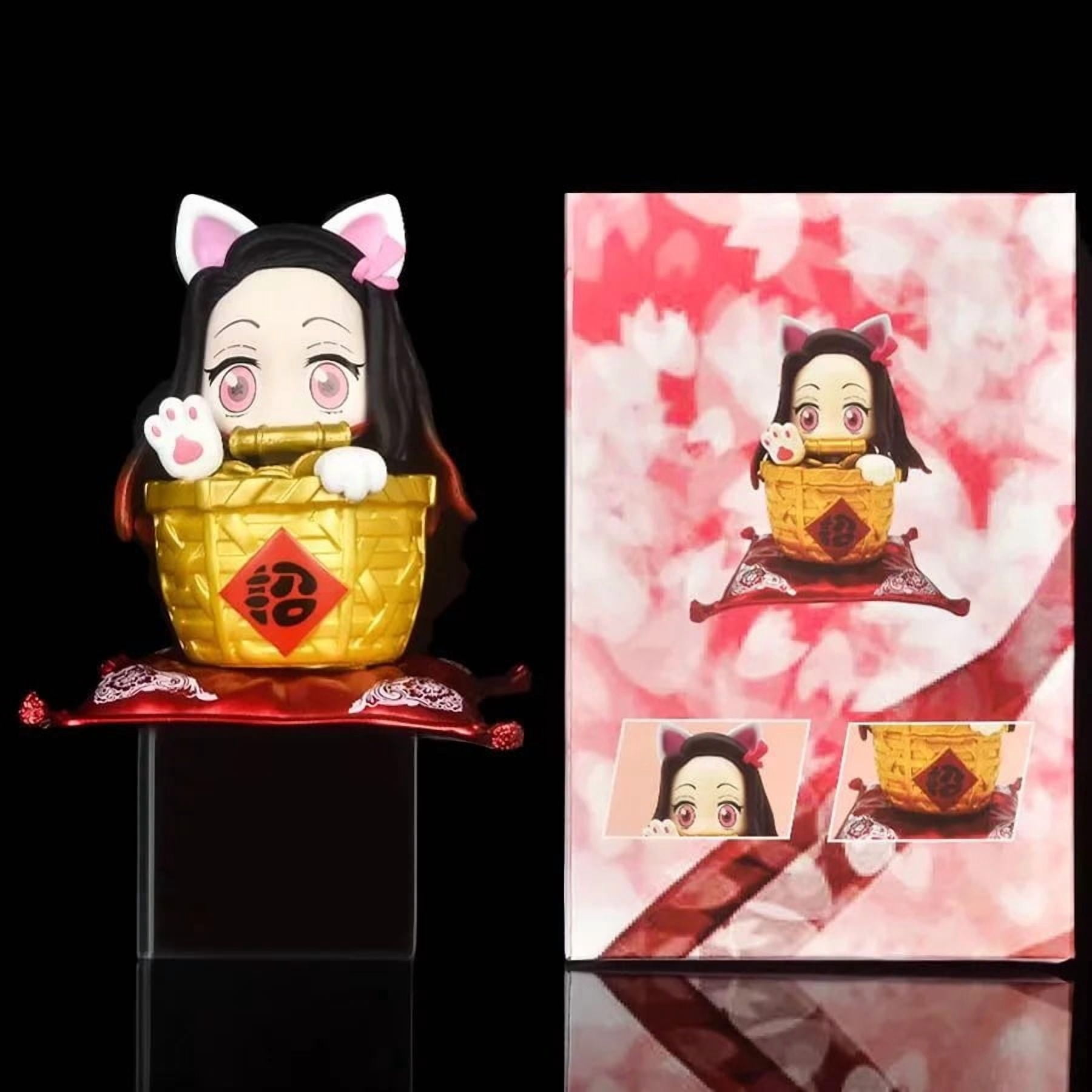 New Kamado Nezuko (Lucky Cat Ver) Character Anime Model Statue Action Figures Desktop Ornament Popular Decorations Fan Souvenirs Creative Gift Collectable