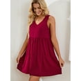 thumbnail image 2 of Summer Dresses for Women SHCKE Casual Tank Dresses Sleeveless Beach Vacation Dress V Neck Pleated Dress, 2 of 6