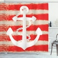 thumbnail image 1 of Ambesonne Anchor Shower Curtain, Stripes Nautical, 69"Wx75"L, Vermilion Cream, 1 of 3