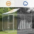 thumbnail image 4 of vidaXL Outdoor Dog Kennel Silver Galvanized steel, polyethylene Large, 4 of 5
