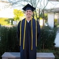 thumbnail image 6 of Endea Graduation Navy Blue/Gold Plain Graduation Stole with Trim Color  Angled End, 6 of 9