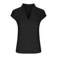 thumbnail image 5 of Mittory Women's Elegant V Neck Pleated Sleeveless Blouse Chiffon Work Shirt Tank Top, 5 of 7