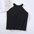 thumbnail image 4 of LYEAA Tank Top with Built in Bra for Women Sleeveless Crew Neck Padded Basic Summer Casual Cropped Undershirt Solid Beach Fashion Pullover Vest Breathable Soft Loungewear Going Out Clothes Black S, 4 of 5