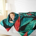 thumbnail image 4 of Homewish Monstera Leaf Bedding Comforter Set,Tropical Botanical Twin Comforter Sets,Green Red Black Bedding Set For Girl,Luxury Bedroom Decor Reversible,2-Piece, 4 of 8