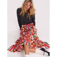 thumbnail image 4 of Women'S Boho Wrap Front Self Tie Knot Ruffle Hem Split Midi Skirt Mixed Color XXL, 4 of 6