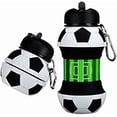thumbnail image 1 of Botella Agua Plegable Deportiva Forma de Balón Fútbol Basquetbol Beisbol Tenis, Termo Portable Xtellar blanco, 1 of 4