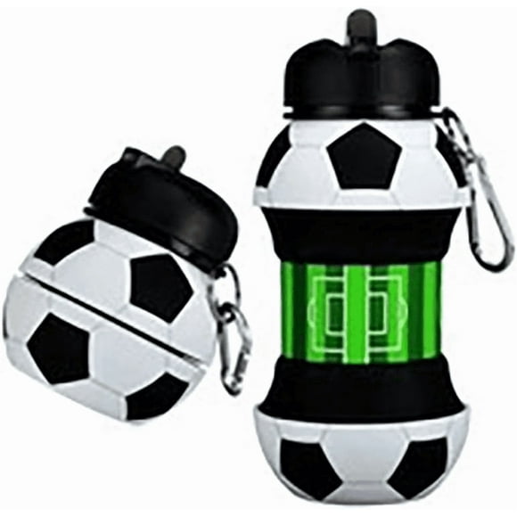 Botella Agua Plegable Deportiva Forma de Balón Fútbol Basquetbol Beisbol Tenis, Termo Portable Xtellar blanco