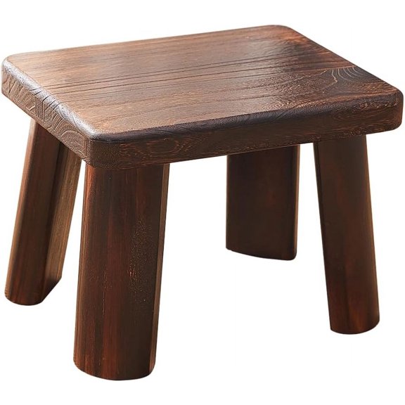 Wooden Step Stool for Adults and Kids,Foot Stool,Kitchen Small Wood Bench,Wood Plant Stand (14.2"x10.2"x10.6")