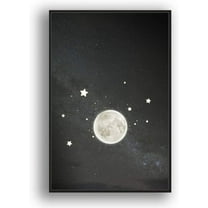 IDEA4WALL Framed Canvas Wall Art for Living Room, Bedroom Moon with Bright Canvas Prints for Modern Home Decoration Ready to Hang