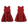 thumbnail image 5 of LiiYii Kids Girls Sleeveless Satin Party Formal Gowns Flower Girl Dress Wedding Junior Bridesmaid Dress Burgundy 8, 5 of 6