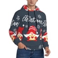 thumbnail image 2 of Rateoe Cute Christmas Gnomes (2) Pattern Mens Hoodie, Pullover Hooded Sweatshirt, Kangaroo Pocket Hoodie Ideal for Daily Wear, Travel and Home-Large, 2 of 7