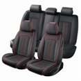 thumbnail image 2 of Car Seat Covers Full Set Fit for Toyota Corolla 2000-2026, Premium Faux Leather Seat Protectors, Breathable, Waterproof & Anti-Slip Full Wrapping Edge Seat Covers (Black&Red, Full Set), 2 of 7