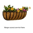 thumbnail image 3 of Billuyoard Cesta colgante de flores elegante, ajustable y reemplazable, para el jardín del hogar, con tapete de palma de coco, paquete de 2 Jardín y Patio Núcleo de coco pesebre 24 pulgadas, 3 of 6