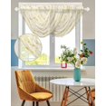 thumbnail image 3 of Waterfall Valances for Windows, Yellow Geometric Kitchen Sheer Valance Curtains, Modern Moire Abstract Art Aesthetics Rod Pocket Elegant Swag Valances for Living Room Bedroom, 47.2"x38.5", 1 Panel, 3 of 8