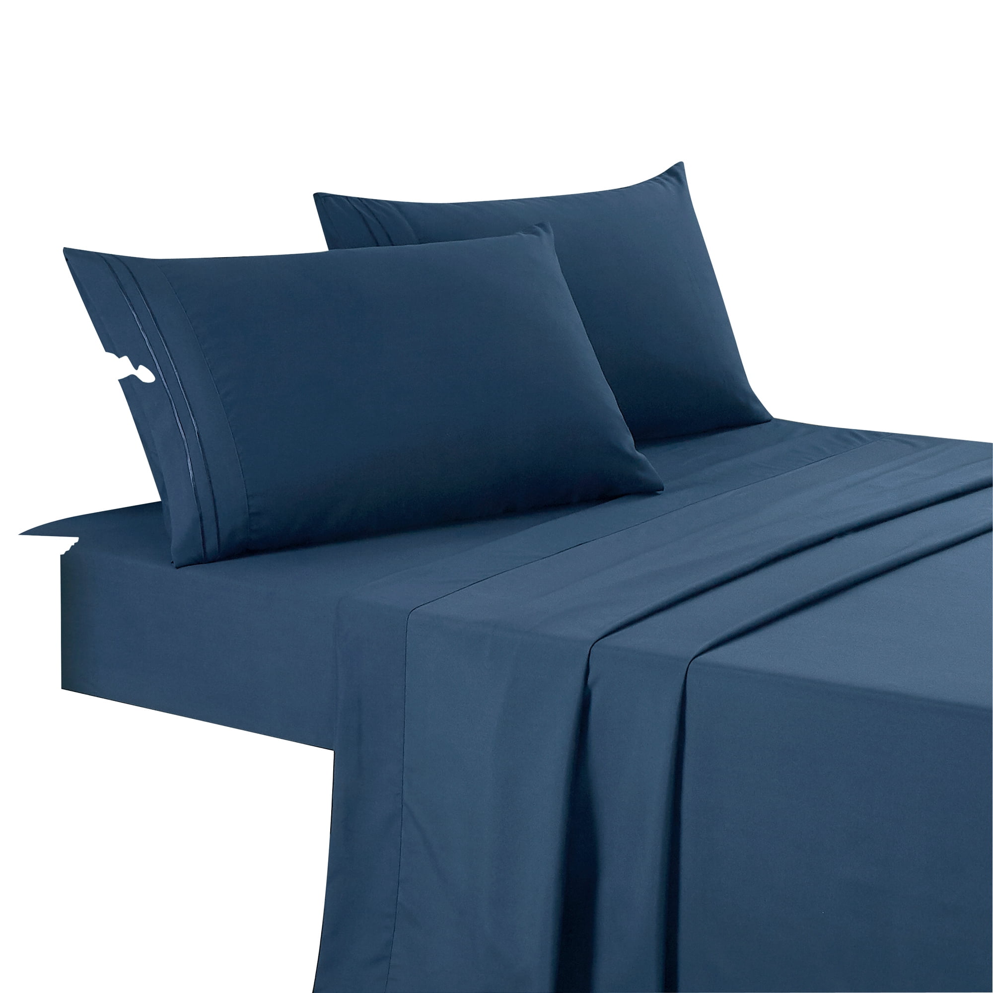 4-Piece Set Bed Sheets, Bedding with Fitted Sheet, Flat Sheet & Pillowcases