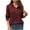 Wine, variant on Crunowin Women's Casual Blouse Top, Button Knitted Ribbed Lapel Long Sleeved Shirt Navy S