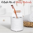 thumbnail image 6 of Autumn Alley Farmhouse Toothbrush Holders for Bathrooms - Rustic Galvanized Tooth Brush Holder - Farmhouse Bathroom Accessories Country Decor, Toothpaste & Electric Toothbrush Compartment, White, 6 of 6