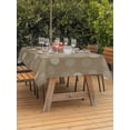 thumbnail image 3 of Outdoor Tablecloths with Umbrella Hole & Zipper, Khaki Daisy 60 x102 Inch Rectangle Tablecloths, Modern Farmhouse Chrysanthemum Floral Waterproof Table Cloth, Patio/Pool/Picnic Table Covers, 3 of 8