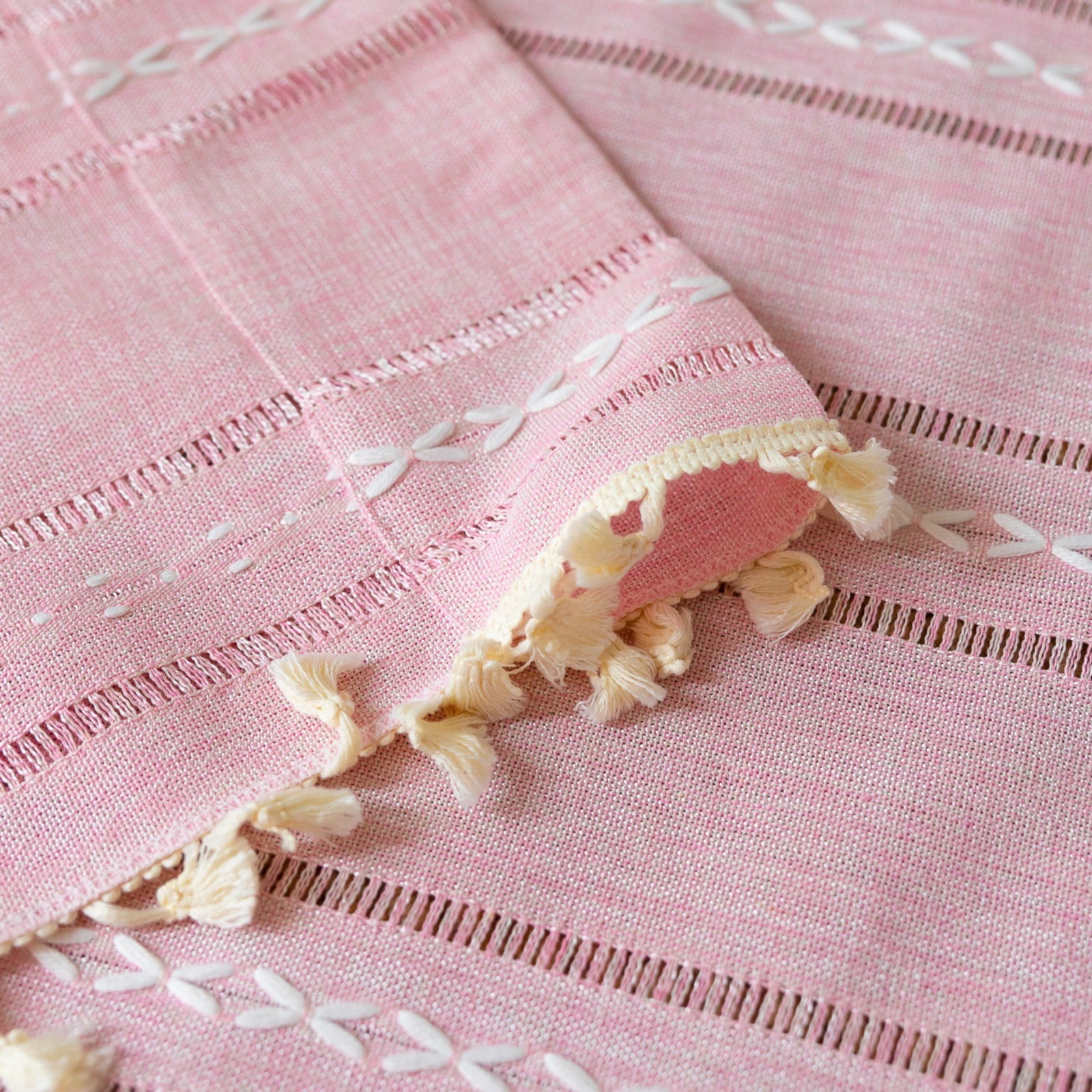 Curtain,Home Champagne Boho Curtains For Bedroom Semi Linen Farmhouse Shabby Chic Tassels Window Embroidery Drape For House Decor Rod Pocket 1 Panel
