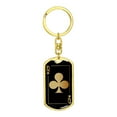thumbnail image 4 of Queen Of Clubs Gold Keychain Dog Tag Stainless Steel or 18k Gold, 4 of 16