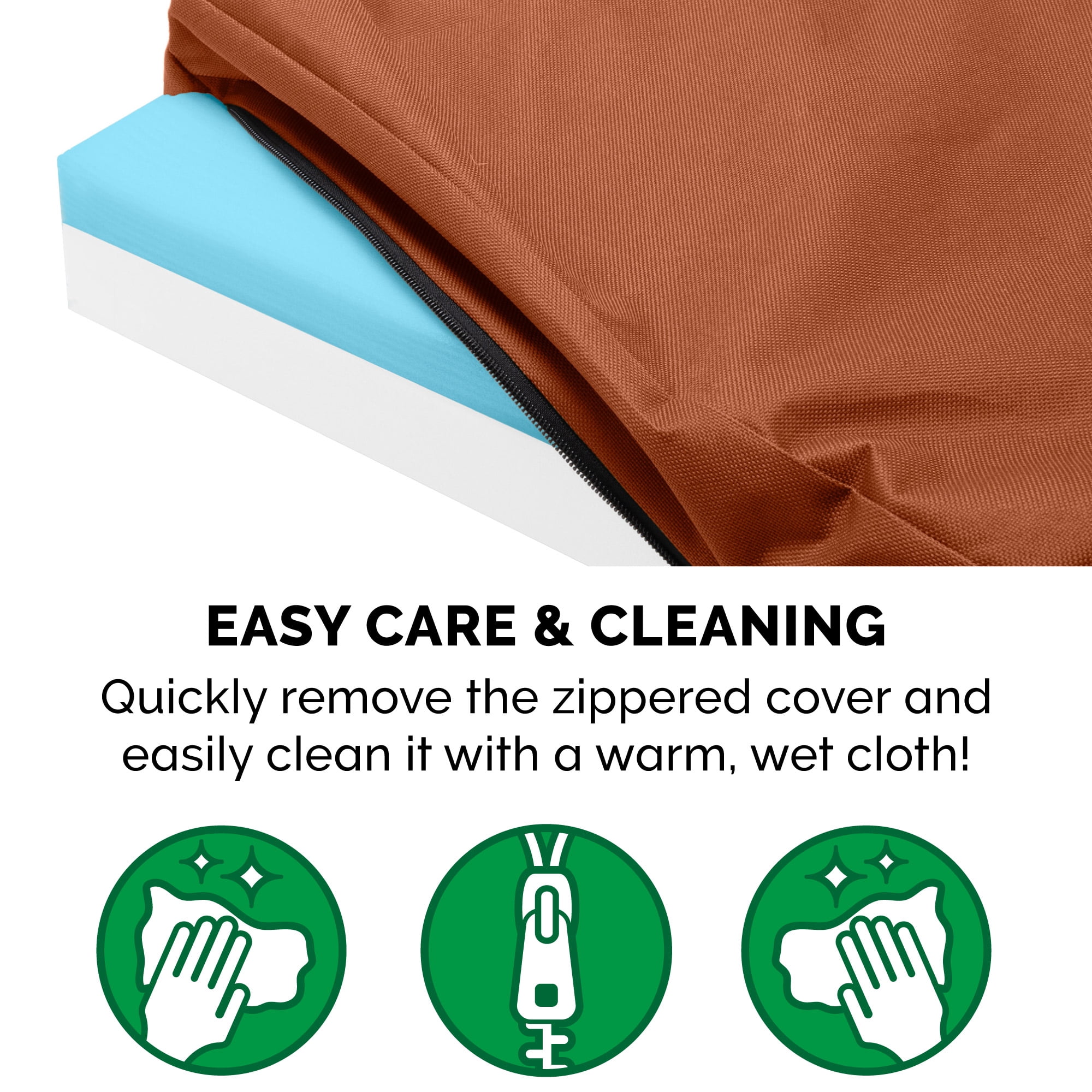 FurHaven Pet Products Indoor/Outdoor Oxford Cooling Gel Top Deluxe Mattress Pet Bed for Dogs & Cats - Chestnut, Jumbo