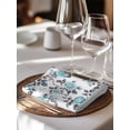 thumbnail image 6 of Aqua Rose Cloth Napkins Set of 8 Reusable Dinner Napkins, Rustic Romantic Botanical Floral Vines Art Cocktail Napkin Washable Table Napkins for Wedding/Holiday Party/Baby Shower 20"x20", 6 of 7
