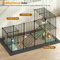 thumbnail image 6 of Pet Fence, DIY Small Animal Cage with Waterproof Mat, Indoor Metal Mesh Pet Enclosure, for Puppy, Guinea Pig, Bunny, Turtle, and Chick, 11.8" x 11.8", 24 Panels, Black, 6 of 9